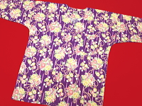 激安セール鯉口シャツ 花くす玉尽くし 紫